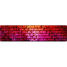 Holographic labels BY EtikettenWorld 10 mm x 40 mm Security valid genuine EW-H-2400-14, Tamper proof, Water proof, Security seal labels (10)