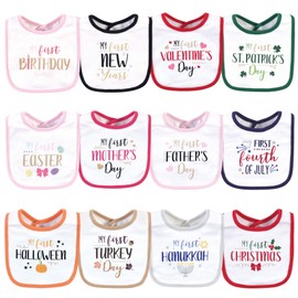 Little Treasure Unisex Baby Cotton Bibs, Holiday Fancy Girl, One Size (75574)