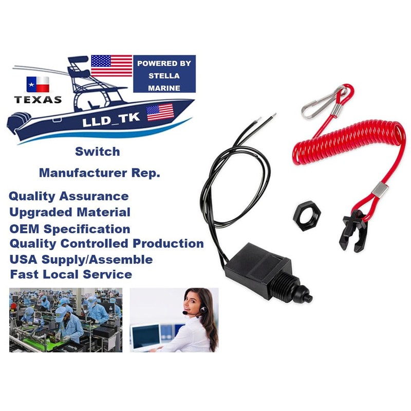 Kill Switch Safety Lanyard Replace for OMC BRP Johnson Evinrude