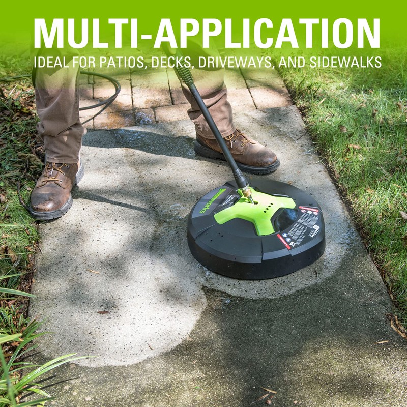 GreenWorks 5210902 15" Extension Included Surface Cleaner, Green