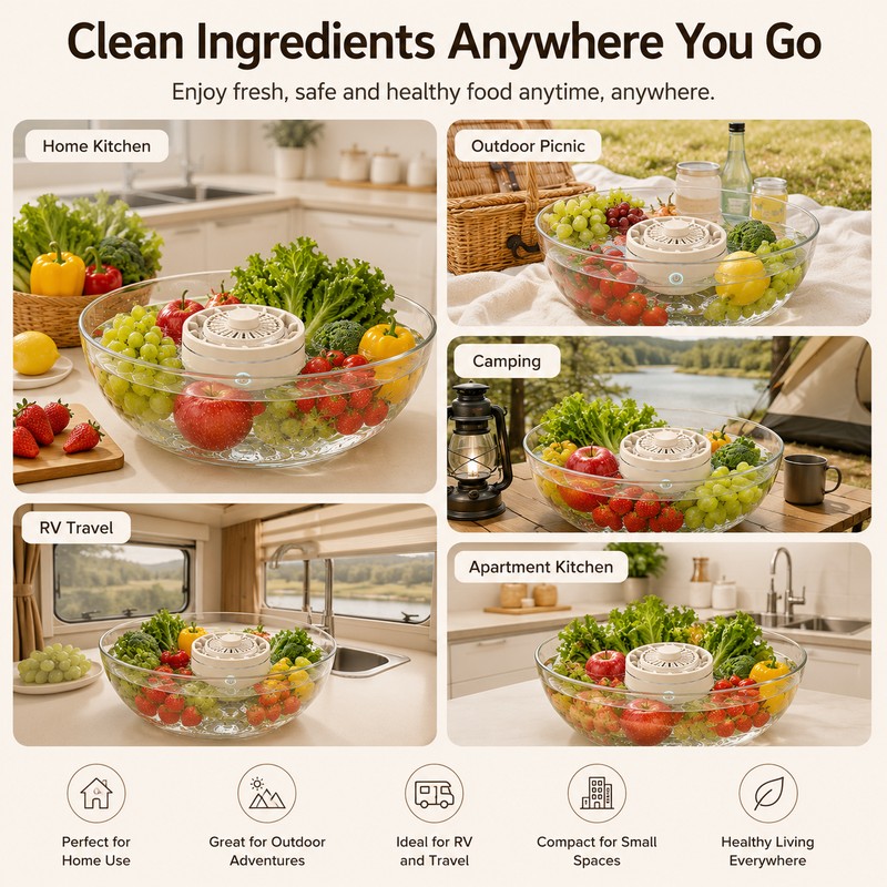 Portable Fruit & Vegetable Purifier for Home & Travel,Fruit and