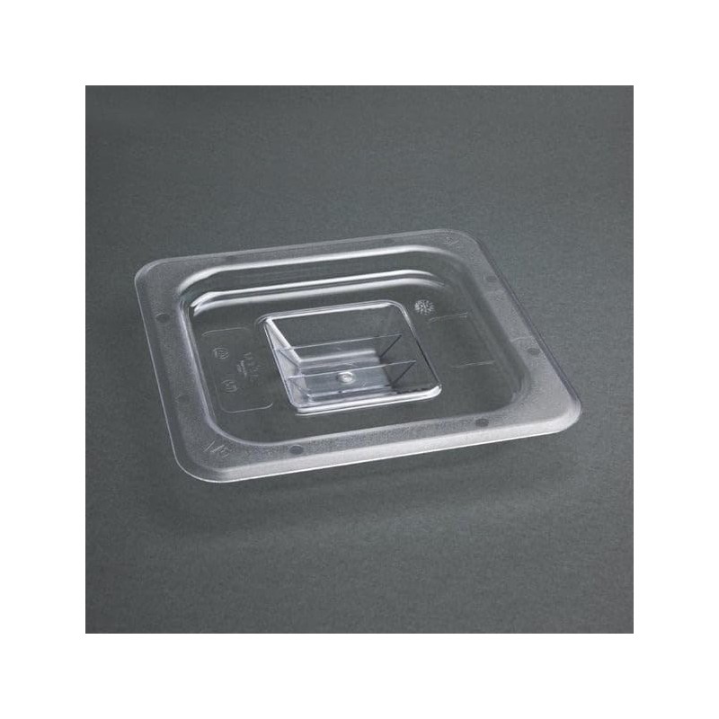 Vogue Polycarbonate Plastic 1/6 Gastronorm Lid, Clear, GN 1/6 Lid,