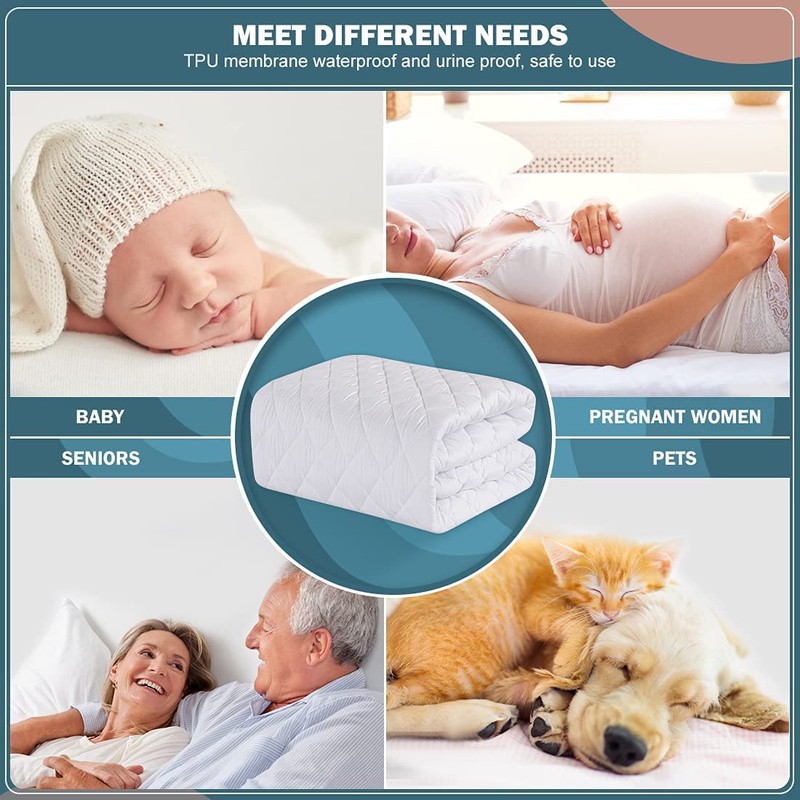 Dudu N Girlie Quilted Mini Cot Mattress Protector Waterproof 50