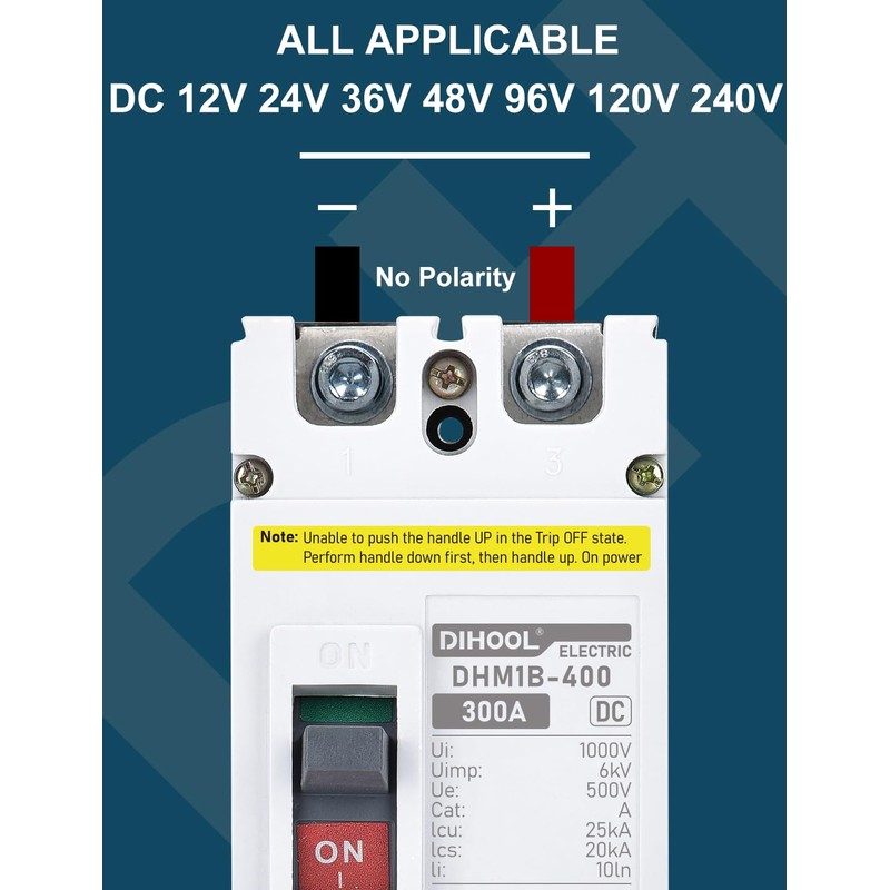 DIHOOL Heavy Duty Battery Disconnect Switch, 300 Amp DC Circuit