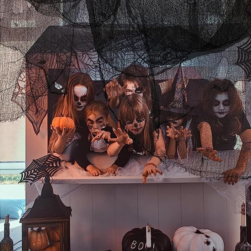 DFsucces Halloween Goods Ornaments Ghost Spider Web 76cm x 183cm