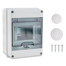 SYIZYEN 5 Way Circuit Breaker Box, IP65 Distribution Protection Box with Din Rail Abs Plastic Breaker Box Cover Miniature Electrical Breaker Box Enclosure for Indoor Outdoor Wall