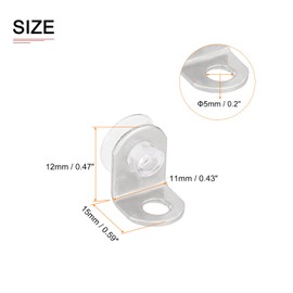 DTGN 15mm x 11mm (LxW) Mounting Brace Fix Glass Shell Cuff Bracket Mounting Bracket Fixing Glass Brackets - 20 Pieces for Glass Shelves with Durable Peg Support Chuck Wall Mount - Silver