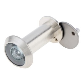 HOJLKLD Door Viewer Peephole, Solid Brass 180 Degree Peephole for 1-3/8" to 2-1/6" Doors, 5/9 Inch Pipe Diameter Door Viewer with Privacy Cover for Office Home Hotel (Satin Nickel)