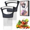 Ptyism 2 Pcs Onion Slicer(with Protective Cover) Onion Holder For丨Vegetable