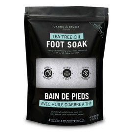 CARON & DOUCET Tea Tree Oil Foot Soak with Epsom Salt and Dead Sea Salt - Natural - Soothes Sore & Tired Feet, Helps Reduce Foot Odor Scent, Softens Calluses - 1lb
