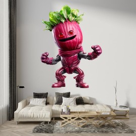 Vegetable Heroes Decals Peel & Stick - Wall Vinyl Stickers - Veg Veggie Vegan Funny Cute Cartoon Colorful Silhouette - Car Window Truck Laptop Tumbler - Boys Girls Kids Room Bedroom DWSVG25143