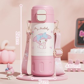 Thermos Water Bottle, Vacuum Insulated, 16.9 fl oz (480 ml), Stainless Steel, Lightweight, Large Capacity, Heat Retention, Cold Insulation, Leak Proof, Portable, Convenient, Easy to Use, Work Commute,