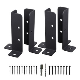 Deck Post Anchor Base Brackets, Adjustable Wood Fence Pergola Post Base Brackets, Deck Post Brackets Support Deck Base Plate Pergola Brackets Fence Kit Fit 1.5x1.5, 2x2, 2x4, 4x4 (4PCS)