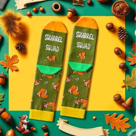 Squirrel Gifts for Squirrel Lovers - Funny Squirrel Socks for Women Men, Crazy Socks for Teens