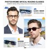 OCCI CHIARI Photochromic Bifocal Reading Glasses Mens,Transition Square UV Protection