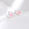 Kokoma Pink Heart Earrings 925 Sterling Silver Post Love Heart