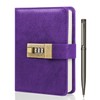 WEMATE Journal with Lock, A6 PU Leather Diary with Lock