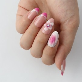 XZMeiLun SM 3D Press On Nails (JS-SM-56250619, 24Pcs (Pack of 1))