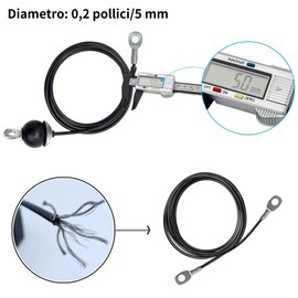 Ezweiji Gym Cable Wire Fitness Equipment Steel Cable for Lat Pull Cable Pulley Fitness Home Gym Pulley System (with Gravity Ball, 1.8 m)