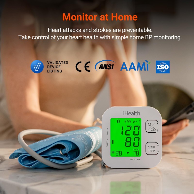 iHealth Track Smart Upper Arm Blood Pressure Monitor with Wide