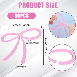 BENOSPACE 30 Pcs Bow Drink Tags Coquette Reusable Bow Wine Glass Charms Acrylic Bowknot Drink Markers for Birthday Bachelorette Party Wedding Coquette-Themed Celebrations Tasting Party Decor Accessory