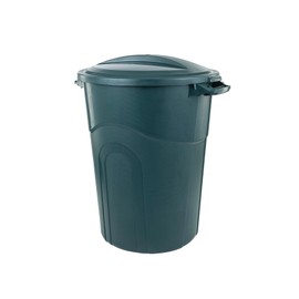 United Solution ECOSolution 32 Gallon Garbage Can, ECO Green, Easy to Carry Garbage Can with Sturdy Construction, Pass-Through Handles & Attachable Click Lock Lid, Indoor or Outdoor Use, 2-Pack