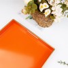 Spsyrine Orange Decorative Serving Tray with Handles, Elegant Plastic Coffee