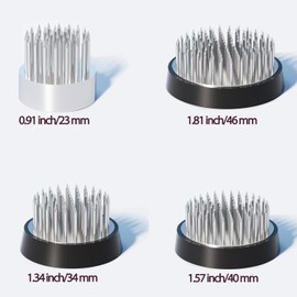 4PCS Stainless Floral Frogs Ikebana Stem Holder, Flower Frog Vase Fixed Pin Holder, Janpanese Round Floral Frogs Kenzans with Rubber Base for Flower Arrangement Sliver (0.91''/1.34''/1.57''/1.81'')