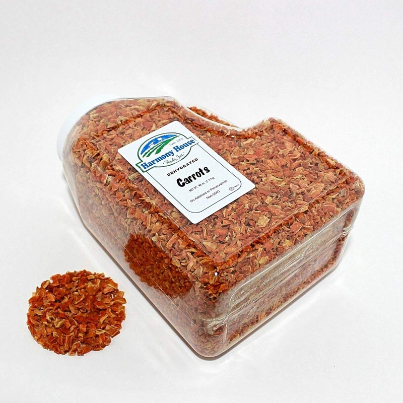 Harmony House Foods, Dehydrated Carrots (64 oz, Gallon Size Jug)