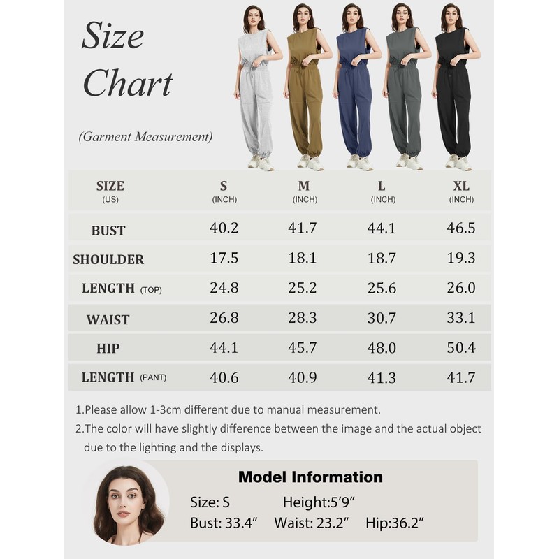 Kissonic Jumpsuits for Women Casual Crewneck Cap Sleeve Drawstring Romper
