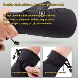 FAYHIJUN Gloves Winter Mittens for Women Ski Gloves Winter Gloves Waterproof Cycling Gloves Windproof Thermal Gloves Warm Sports such as Running Cycling (L, Black)