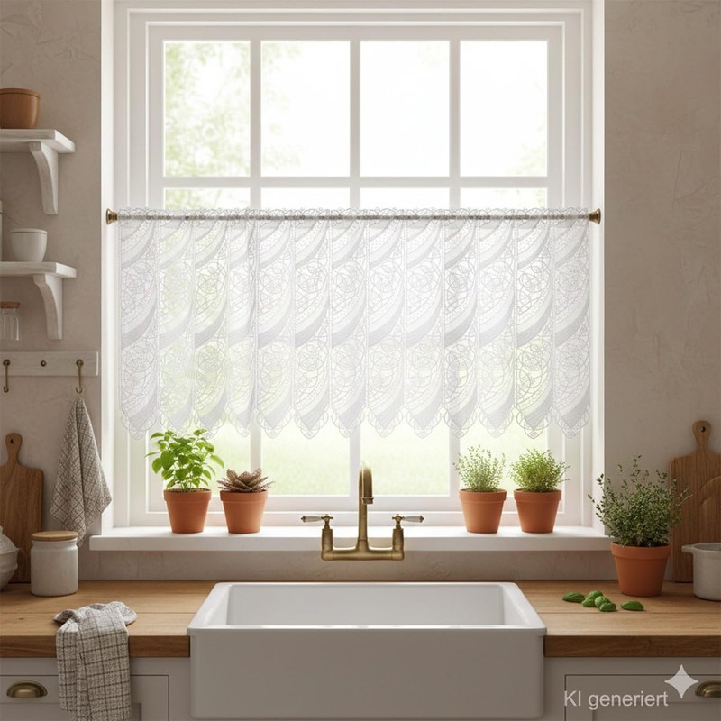 atelier alles-Spitze Elegant Malu Net Curtain Made of White Air