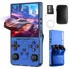 WYGAMING S600 - Consola de juegos retro, consola portátil retro de 4.0 pulgadas, sistema Linux de visualización de 64 G, tarjeta TF compatible con más de 30 simuladores, 3500 mAh recargable portátil