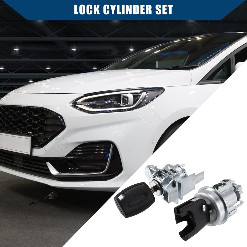 Hihaha Ignition Lock Cylinder with Keys for Ford Fiesta 2011-2019