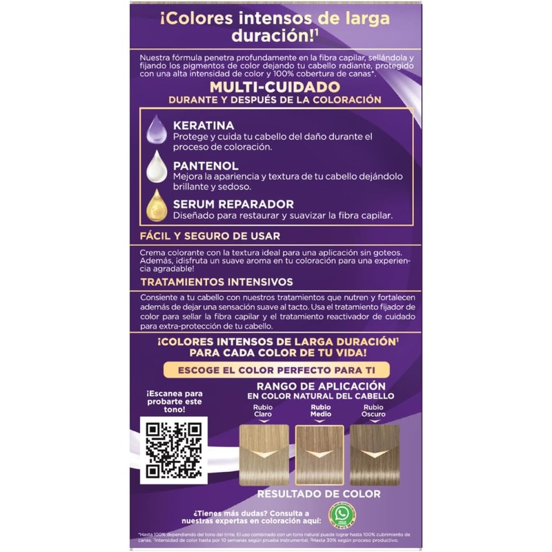 Palette Tinte para cabello color creme, rubio extra claro cenizo