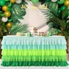 Hawaiian Table Skirt Grass Green Tutu Table Skirt for Jungle