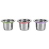 3Pcs/Set Coffee Capsule Reusable Pod Stainless Steel Refillable Coffee Capsule