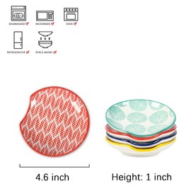 Selamica Ceramic Spoon Rest for Stove Top, 4.6 Inch Cooking Spoon Holder for Kitchen Counter, Stackable Utensil Rest Holder for Spatula Ladles Tong, Set of 4, Assorted Colors