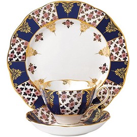 Royal Albert 100 Years 1900 (Teacup, Saucer & Plate 8"), REGENCY BLUE, 3-Piece