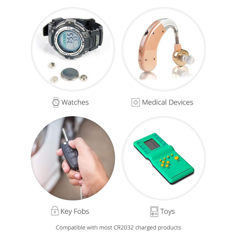 EmazingLights CR2032 Batteries 3 Volt Lithium Coin Cell 3V Button