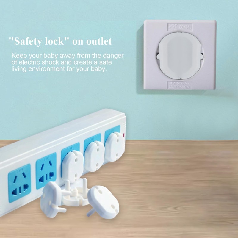 Fielect Outlet Plugs Covers Childproof EU Plug Protectors Electric Socket