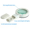 TMANGO Magnifying Glass with Light, 30X Handheld Large Magnifying Glass