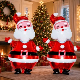 Giant Santa Claus Foil Balloons for Christmas Decor – 2-Pack 47-Inch Festive Balloons for Holiday Parties