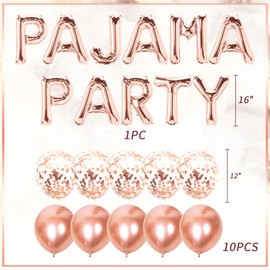 JeVenis Rose Gold Pajama Party Balloons Pajama Party Banner Pyjamas Party Decor Snooze Party Spa Party Balloons