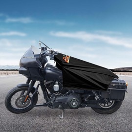 GARGOYLE BELLS Motorcycle Cover Seat Shade Cover Bike Covers Lightweight Half Covers Outdoor Sun Protection All Season Fits Various Motorcycle Models - Black, L