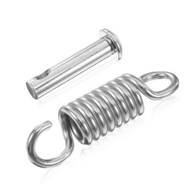 DHSWNNG 2 Set Hammock Spring, Heavy Duty Spring Hooks φ16*70 Pin φ6.5*φ34*130 Extension Swing Hangers Hooks Egg Chair Replacement Parts for Garden Swing Hammock