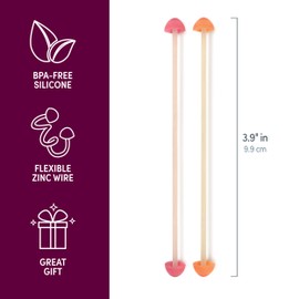 Genuine Fred TRIP WIRES, Mushroom Cable Ties, Set of 2, 4" long, Easily bends for holding and bundling, Multipurpose cord organizer for school, home, office, Cottagecore decor