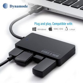4-Port USB 3.0 Hub Super Speed with Individual LED Power Switches for for Macbook, Mac Pro/mini, iMac, Surface Pro, XPS, Notebook PC, USB Flash Drives, Mobile HDD, and More
