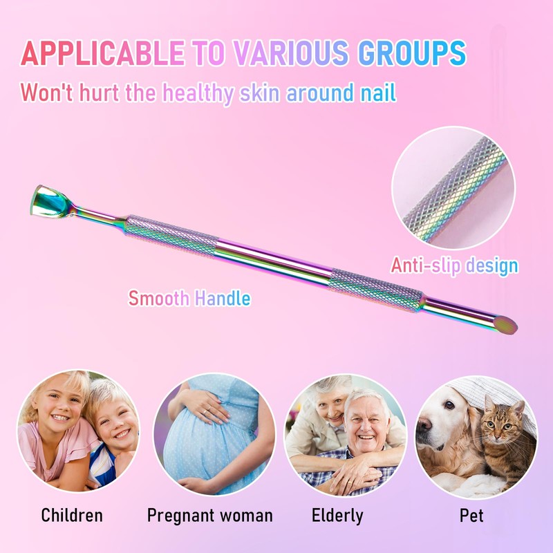 Dual Ended Cuticle Remover,Pre-Treatment Cuticle Pusher with 100#/240# Grit Sandpaper