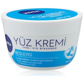 NIVEA Besleyici Yüz Kremi, 100ml, Makyaj Bazı, 24 Saat Nemlendirici, Hızlı Emilen Yüz Bakım Kremi
